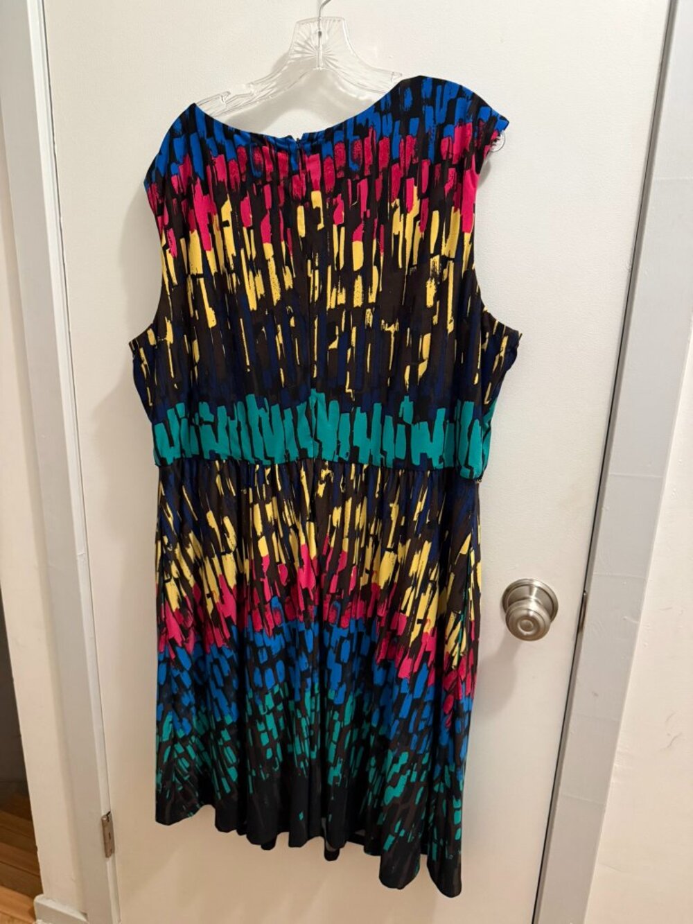 Ellen Tracy Sleeveless Multicolor Printed Fit & Flare Dress 18W - Picture 4 of 4